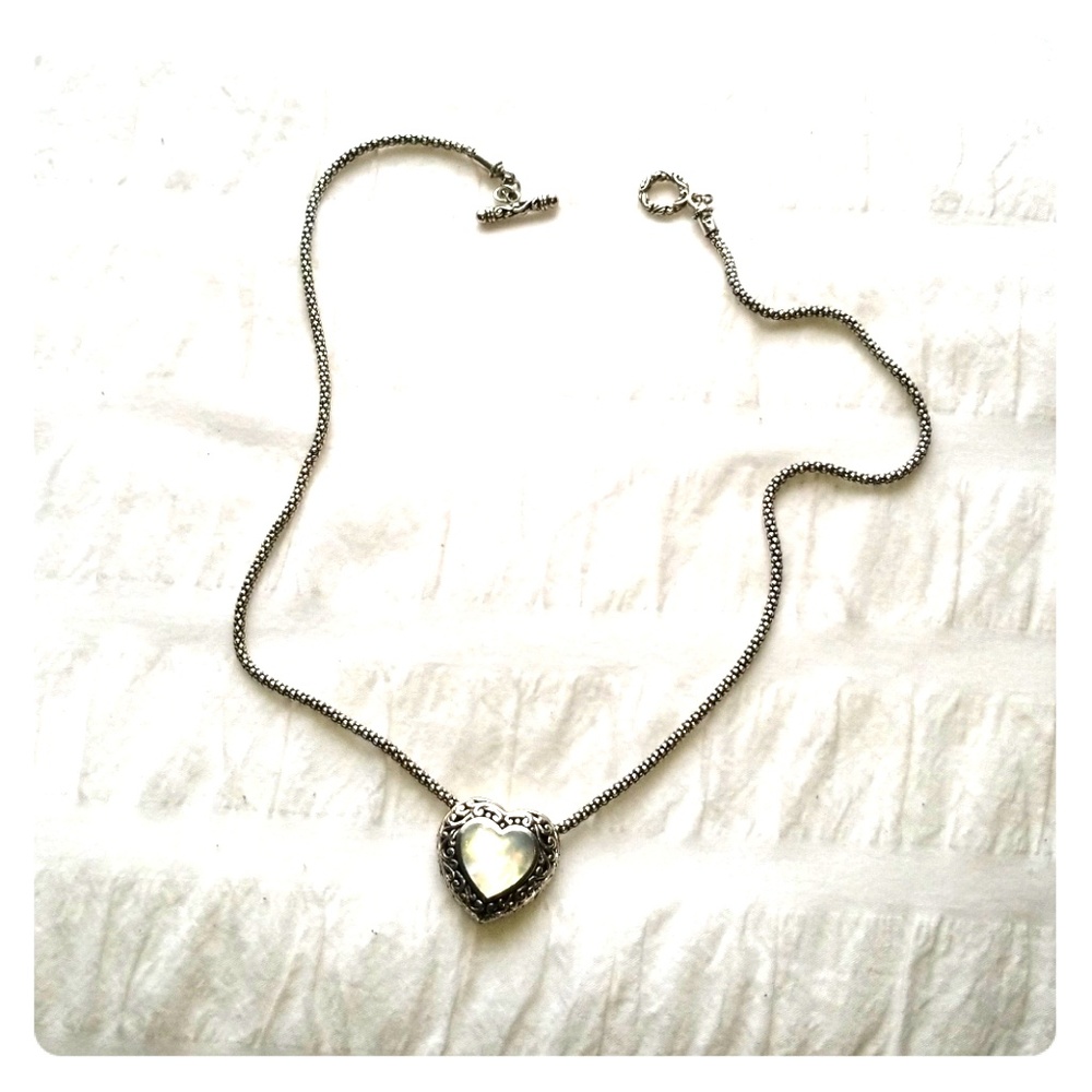 Beautiful sterling silver heart necklace 925